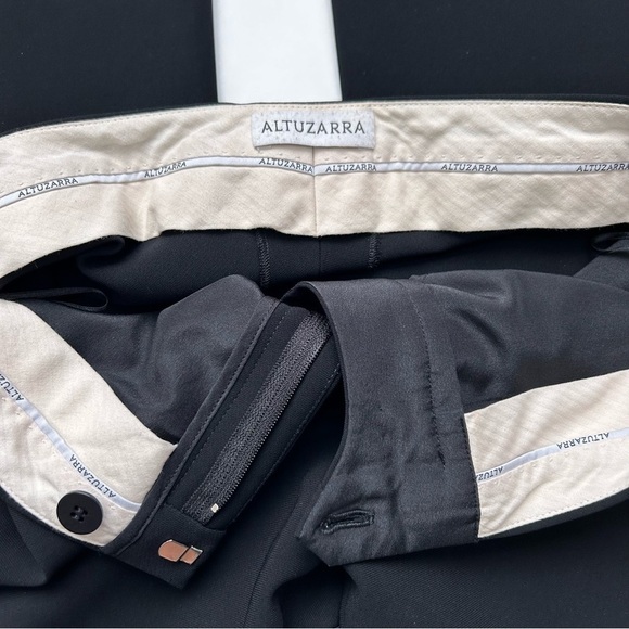 ALTUZARRA Nettle Black Crepe Cropped Trouser Pants Kick Flare Size 38 - Picture 12 of 13